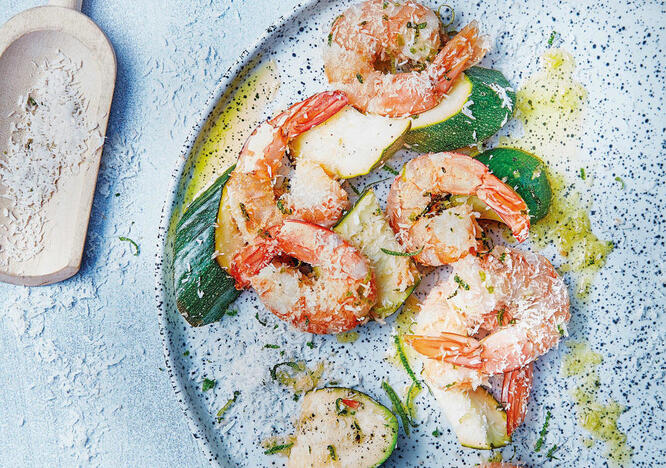 Tupperware Crevettes noix de coco et courgettes 