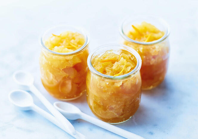 Tupperware Compote di mele, arancie e caramello 