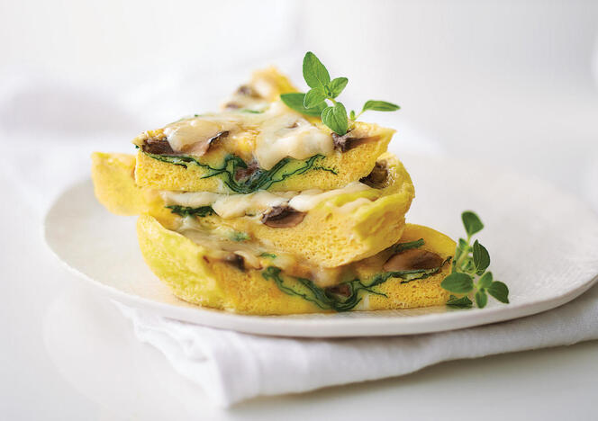 Tupperware Omelette épinards et champignons 
