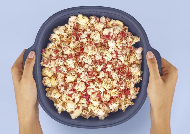 Tupperware Popcorns au chocolat blanc et framboises 