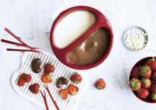 Fondue aux deux chocolats